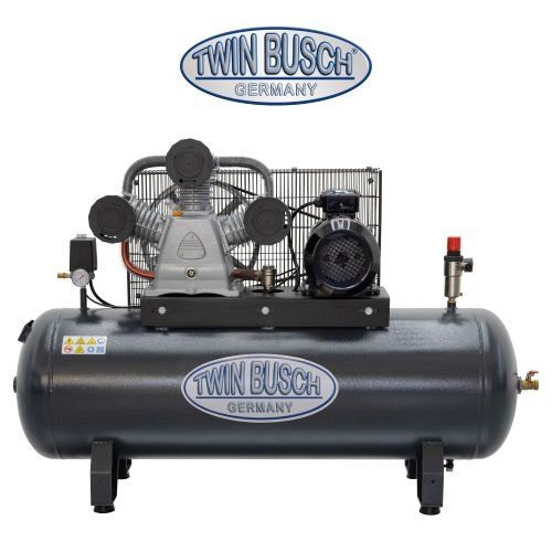 Twin Busch Druckluftkompressor liegend - 250 l - Grey, TWKL-250-10/3