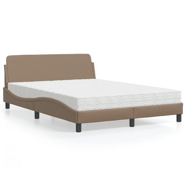 vidaXL Bett mit Matratze Cappuccino-Braun 140x190 cm Kunstleder, 3208401
