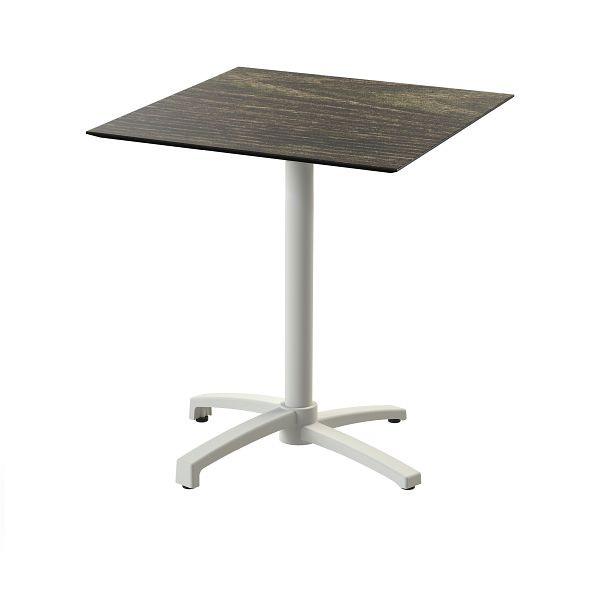Feros X Cross Terrassentisch Sand gestell + Riverwashed Wood HPL Tischplatte 70x70 cm, 110091477