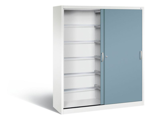 C+P Schiebetürenschrank Acurado-2000, H1950xB1600xT500 mm, Weiß/Horizontblau, 2150-60 S10055