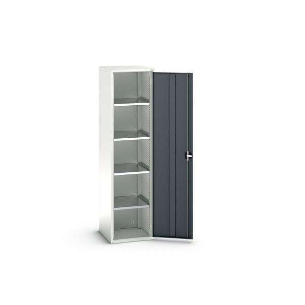 bott verso Flügeltürschrank, mit 4 Fachböden, BxTxH: 525 x 550 x 2000 mm, Lichtgrau / Anthrazitgrau, 16926067.19