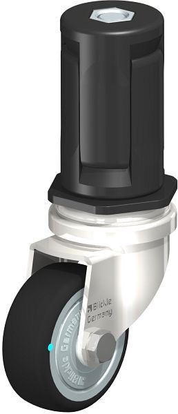 Blickle LRXA-PATH 50KD-FK-EXR05 Edelstahl-Apparate-Lenkrolle mit Expander, Thermoplastisches Polyurethan, Grau, 853342