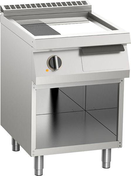 KBS Elektro-Grillplatte 1/3 gerillt verchromt 7,5kW 2 Heizzone offener Unterbau, 10412415