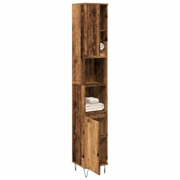 vidaXL Badschrank Altholz-Optik 30x30x190 cm Holzwerkstoff, 857199