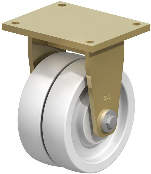 Blickle BSD-SPO 250K Stahlgeschweißte Schwerlast-Doppel-Bockrolle, Polyamid, Weiß, 48579