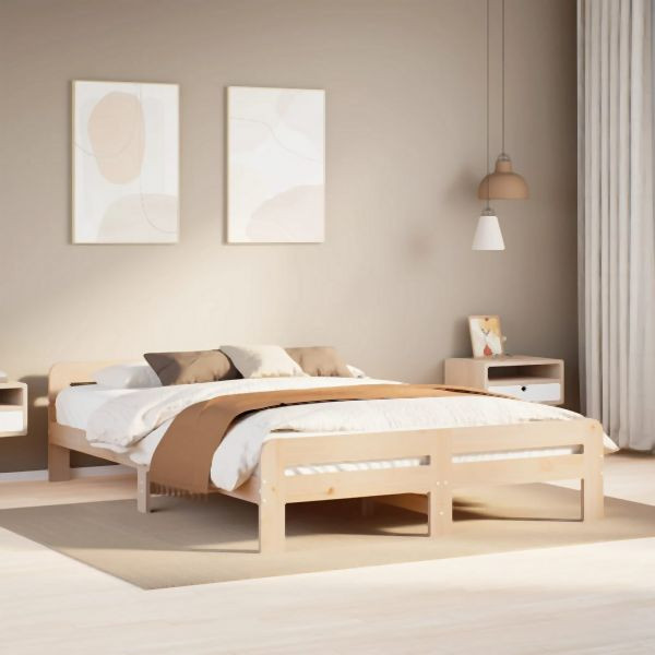 vidaXL Massivholzbett ohne Matratze 150x200 cm Kiefernholz, 855469