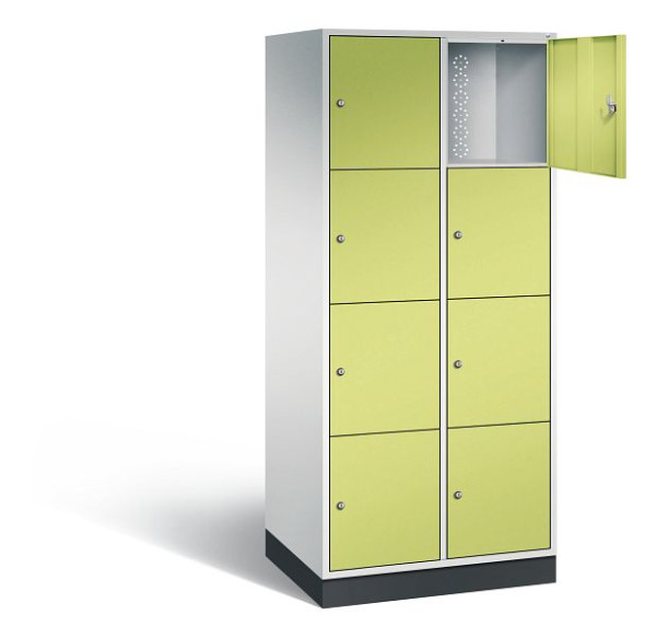 C+P XL-Schließfachschrank Intro, H1950xB820xT590mm, Farbe: Lichtgrau / Viridingrün, 8470-203 S10059