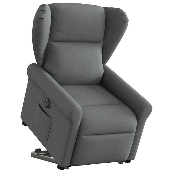 vidaXL Relaxsessel mit Aufstehhilfe Elektrisch Dunkelgrau Stoff, 3303395