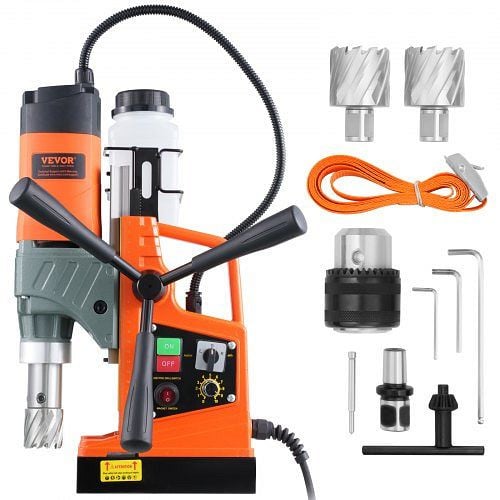 VEVOR Magnetisch Drill, 1450 W 40 mm Bohrdurchmesser, 12500 N 800 RPM Portable Profi Kernbohrmaschine, mit Variabler Geschwindigkeit, CLZTJJTJ240MMCO3GV2