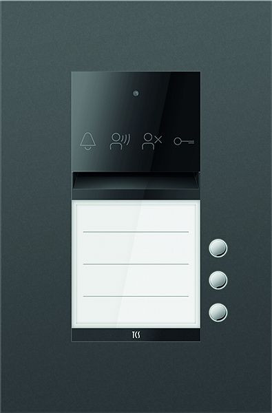 TCS Türkontrollsystem PES PRO Audio Außenstation 3T 1 Spalte UP RAL7016 anthrazitgrau, ASU600103-0017