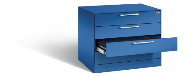 C+P Karteischrank Asisto, H710xB800xT600mm, Farbe: Enzianblau, Bügelgriff, 146273-424 S10014