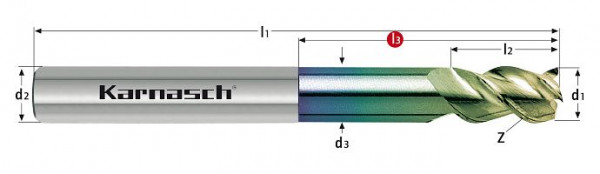 Karnasch VHM-Schaftfräser lang HSC/HPC d= 10,0 / L3= 45 mm NHC-7000, 306228100045