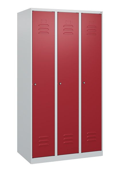 C+P Umkleidespind Classic PLUS, 3 Abteile, 1700x900x500mm, 7035/3003, Zylinderschlösser, 0800007-30 S10013