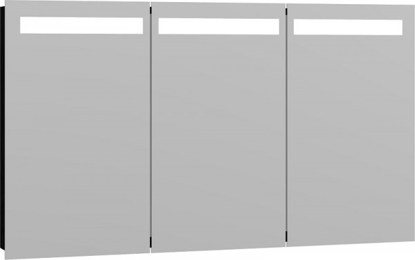 Scanbad Multo Global Spiegelschrank mit Licht, 3 Türen 70x120 cm Schwarz, Steckdose E, S433-129