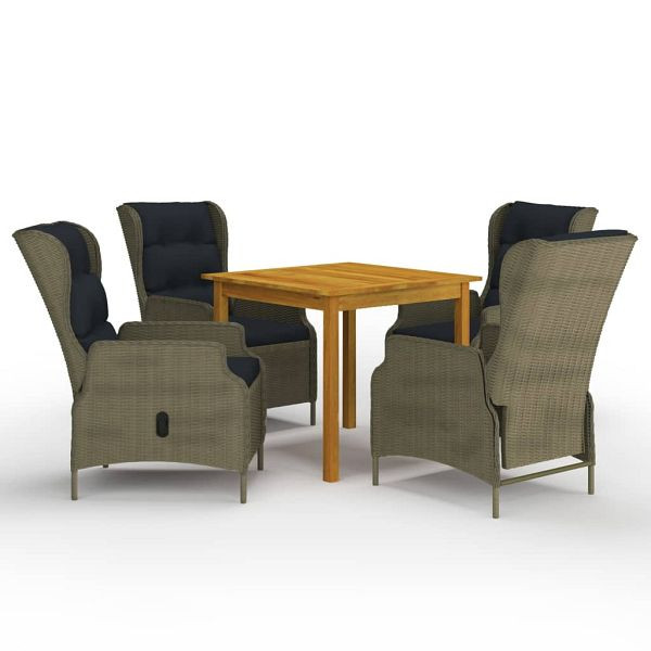 vidaXL 5-teilig Garten-Essgruppe Braun, 3067749