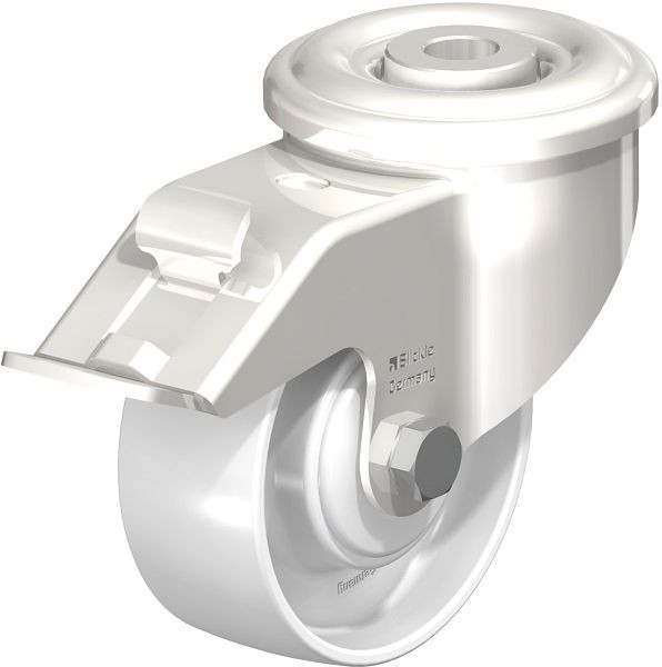 Blickle LEXR-PO 80KD-FI Edelstahl-Lenkrolle mit Rückenloch & Feststeller, Polyamid, Weiß, 842787