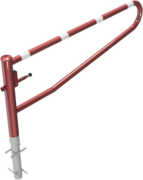 Schake Drehbare Gatterschranke, zum Einbetonieren, feuerverzinkt und rot beschichtet, Gesamtbreite: 2000 mm, 413_201VB