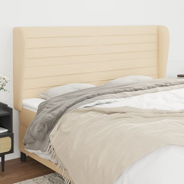 vidaXL Kopfteil mit Ohren Creme 183x23x118/128 cm Stoff, 3118115