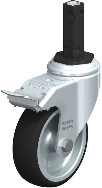 Blickle LKRA-PATH 101G-11-FI-EV12 Apparate-Lenkrolle mit Expander & Feststeller, Thermoplastisches Polyurethan, Grau, 848768