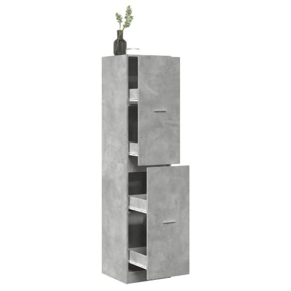 vidaXL Apothekerschrank Betongrau 40x41x174,5 cm Holzwerkstoff, 3309648