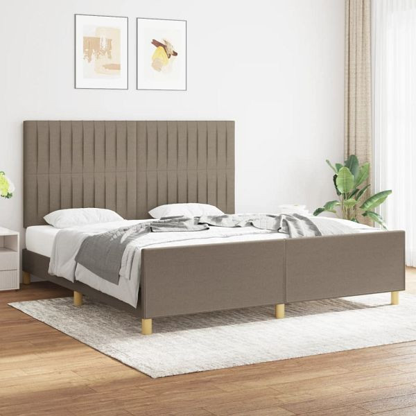 vidaXL Bettgestell mit Kopfteil Taupe 180x200 cm Stoff, 3125239