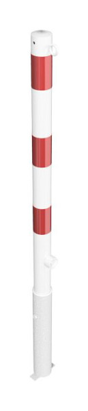Schake Absperrpfosten Stahlrohr Ø 60 x 2,5 mm herausnehmbar mit Dreikantverschluss, feuerverzinkt und weiß beschichtet, 1 Öse, 460FB/1
