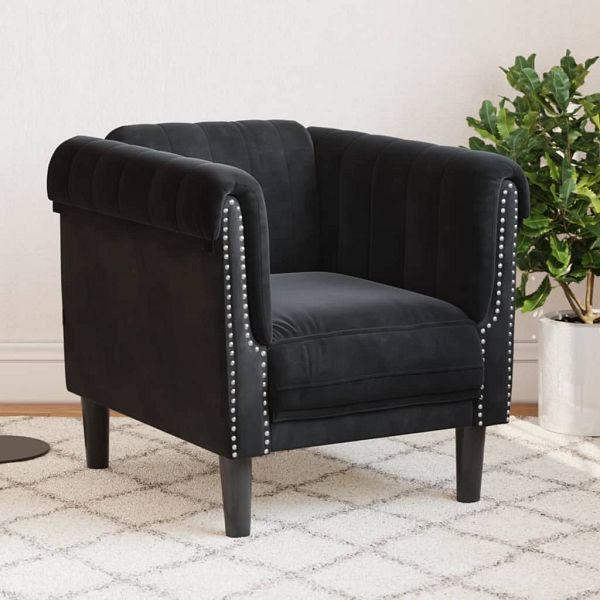 vidaXL Sessel Schwarz Samt, Füllung: Schaumstoff, 372570