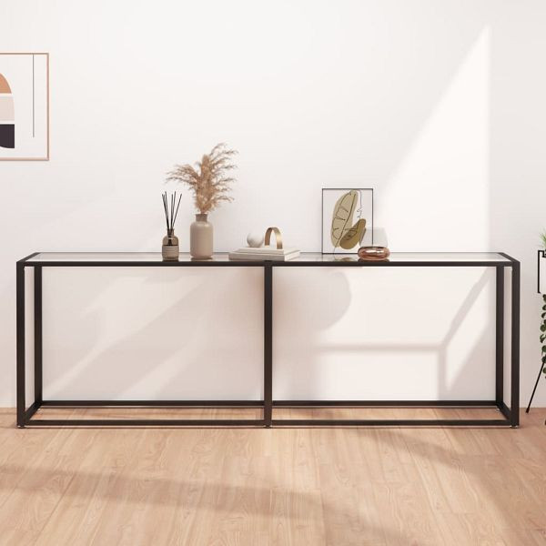 vidaXL Konsolentisch Transparent 220x35x75,5 cm Hartglas, 331690