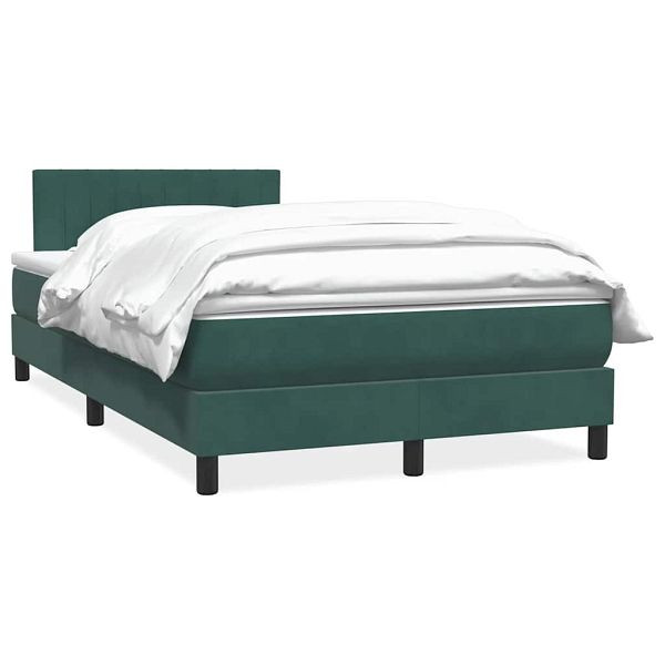 vidaXL Boxspringbett mit Matratze Dunkelgrün 120x220 cm Samt, 3316446