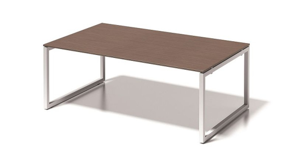 Bisley Cito Chefarbeitsplatz/Konferenztisch, 730 mm höhenfixes O-Gestell, H 19 x B 2000 x T 1200 mm, nußbaum/verkehrsweiß, DOF2012WN396