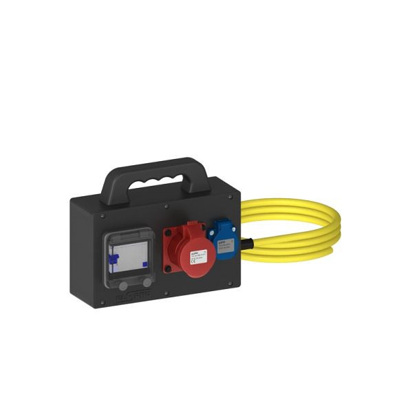 ELSPRO Vollgummi-Sicherheitsverteiler HILDEN, Stecker: 3 m CEE 400 V, Ausgang: 1 CEE 400 V, 3 Schuko, 1311160