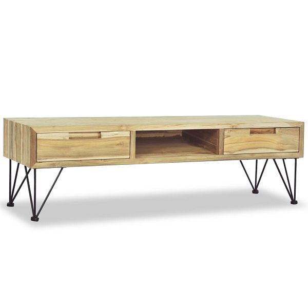 vidaXL TV-Schrank 120 x 35 x 35 cm Teak Massiv, Top-Qualität, 244575