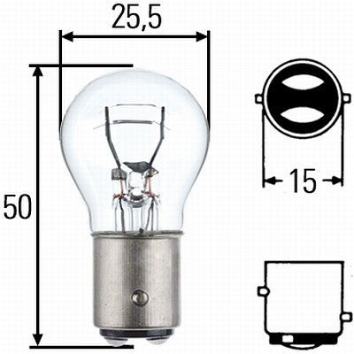 HELLA Halogen-Glühlampe, P21/5W, Long Life up to 3x longer lifetime, 12V, 5W, Sockelausführung Glühlampe: BAY15d, Blister, VE: 2 Stück, 8GD 002 078-173