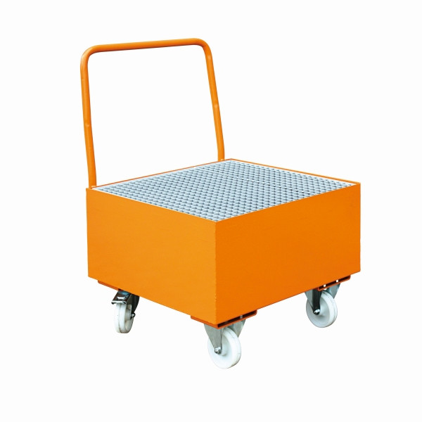 Eichinger Industrie Auffangwanne fahrbar, mit Gitterrost, mit Schiebebügel, 3013.3 reinorange, 30130300000000