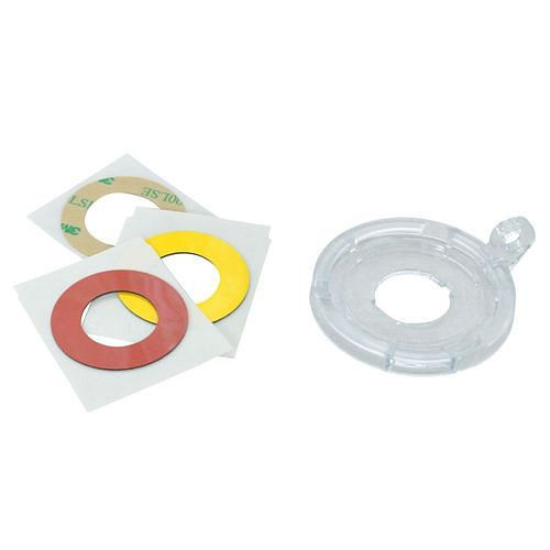 DENIOS Sicherheitsabdeckungen für Drucktasten und Notausschalter (22 mm), mittel, VE: 5 Stück, 312012