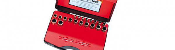 Karnasch Set DELUXE, Rail-Line30 20 Hartmetall-bestückte Kernbohrer: Nutzlänge 30mm, Weldonschaft 19mm, 201497