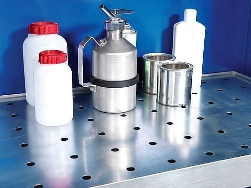 asecos Lochblecheinsatz für Bodenwanne Chemikalienschrank Systema, Breite 1055 mm, 30521