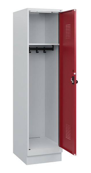 C+P Spind Evolo PLUS, Sockel, 1 Abteil, 1630x400x500mm, 7035/3003, Drehriegel, 0490205-12 S10004