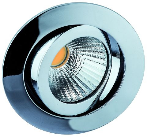 rutec LED-Einbaustrahler 8W chrom mit Konverter dimmbar 2700K 25° 350 mA CRI90 mit Scheibe, ALU57354UWWD