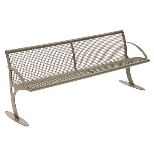 Stein HGS Sitzbank -Tongue-, mit Rückenlehne, Drahtgitter /Stärke 4,5,6mm, Maschenweite 15x15mm, RAL7022 umbragrau, 20982-06
