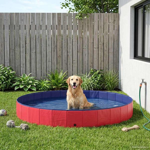 vidaXL Hundepool Rot Ø300 x 38 cm Dicker PVC, 42028263