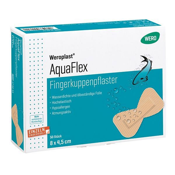 WERO Weroplast AquaFlex Fingerkuppenpflaster 8x4,5 cm, VE: 50 Stück, 170253