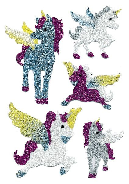 HERMA 6667 Sticker MAGIC Einhörner Diamond glittery, VE: 10 Stück, 6667