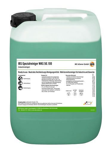 IBS Scherer Spezialreiniger WAS 50.100, Allzweckreiniger, ready-to-use, kennzeichnungsfrei, neutral, 20 l, 320771