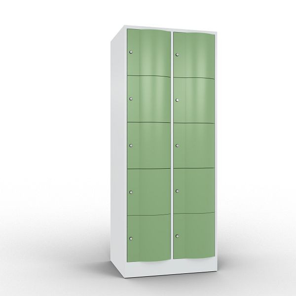C+P XL-Schließfachschrank Resisto, 10 Fächer, H1950B772T640 mm, Grau/Resedagrün, 8570-273 S10023