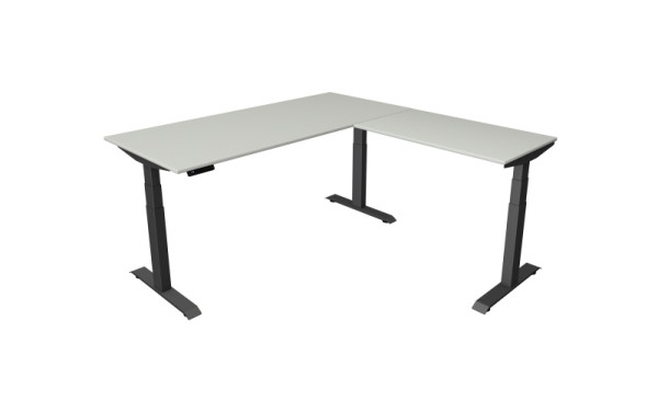 Kerkmann Sitz-/Stehtisch Move 4, B 1800 x T 800 mm mit Anbauelement 1000 x 600 mm, elektrisch verstellbar von 640-1290 mm, lichtgrau, (Montage), 10083111-1