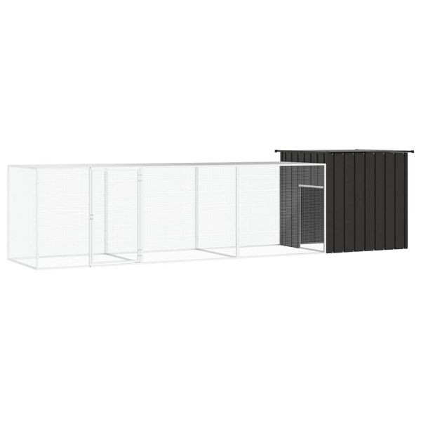 vidaXL Hühnerkäfig Anthrazit 400x91x100 cm Verzinkter Stahl, 3106453