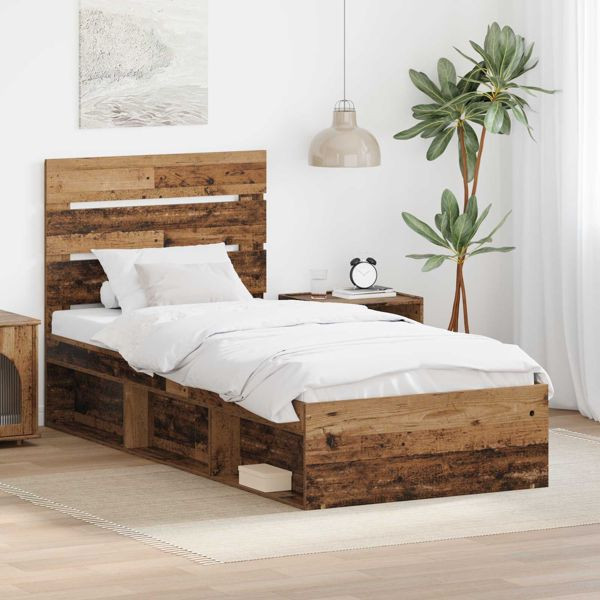 vidaXL Bettrahmen Altholz 100 x 200 cm Massives Kiefernholz, 3411782