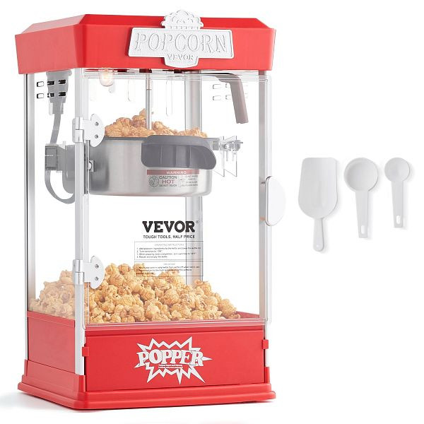 VEVOR Popcornmaschine Maker Popcornautomat, 480W Popcorn Rot 4oz, TSBMHJHS4OZ4ZIEOLV2