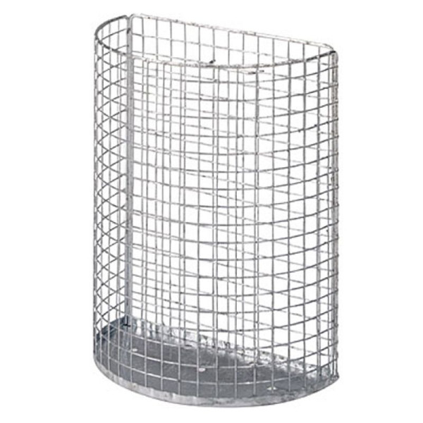 Stein HGS Abfallkorb -M1- halbrund verzinkt ohne Farbe, Wandbefestigung, inkl. Befestigungsschiene, Schloss und Vierkantschlüssel, 19333-01